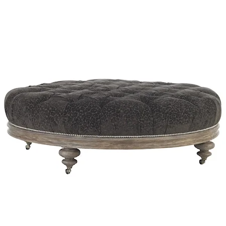 Loire Cocktail Ottoman with Tufted Seat